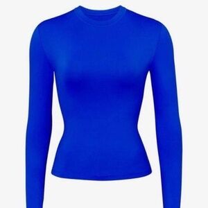 Skims Long Sleeve Swim Shirt Cobalt Blue Large Rashguard